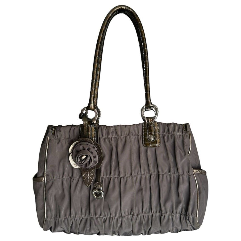 Brighton Gray Ruched Shoulder Bag Heart Charm Y2K Purse